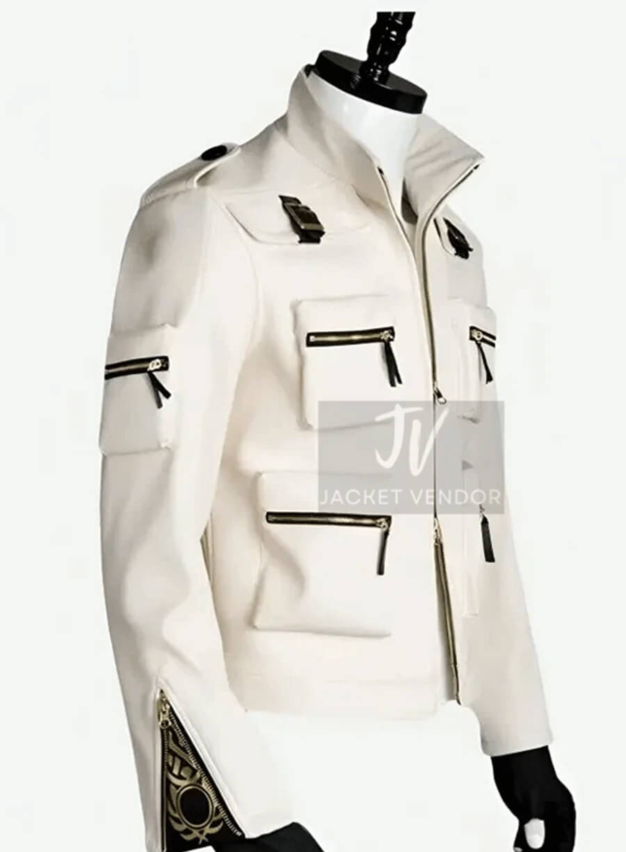 The King of Fighters XIV Kyo Kusanagi White Leather Cosplay Jacket