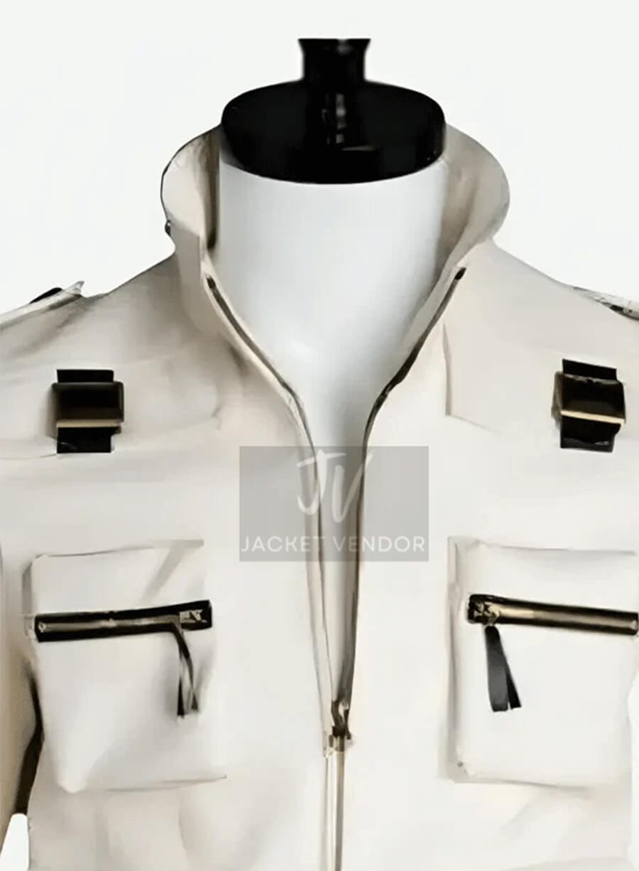 The King of Fighters XIV Kyo Kusanagi White Leather Cosplay Jacket