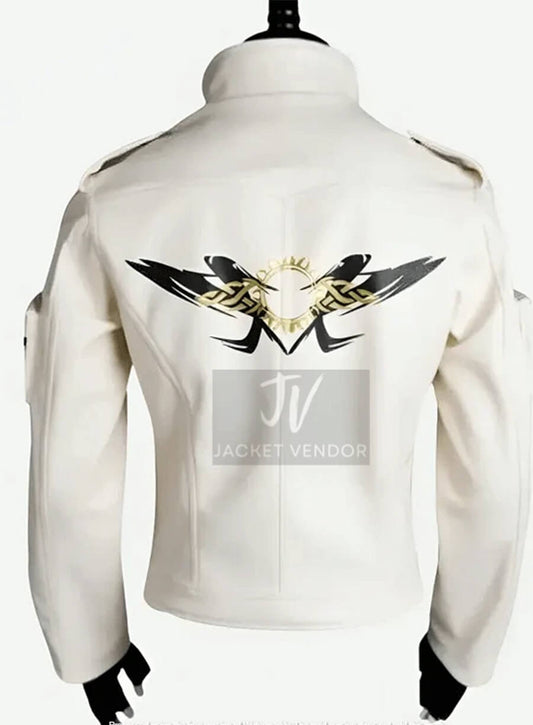 The King of Fighters XIV Kyo Kusanagi White Leather Cosplay Jacket