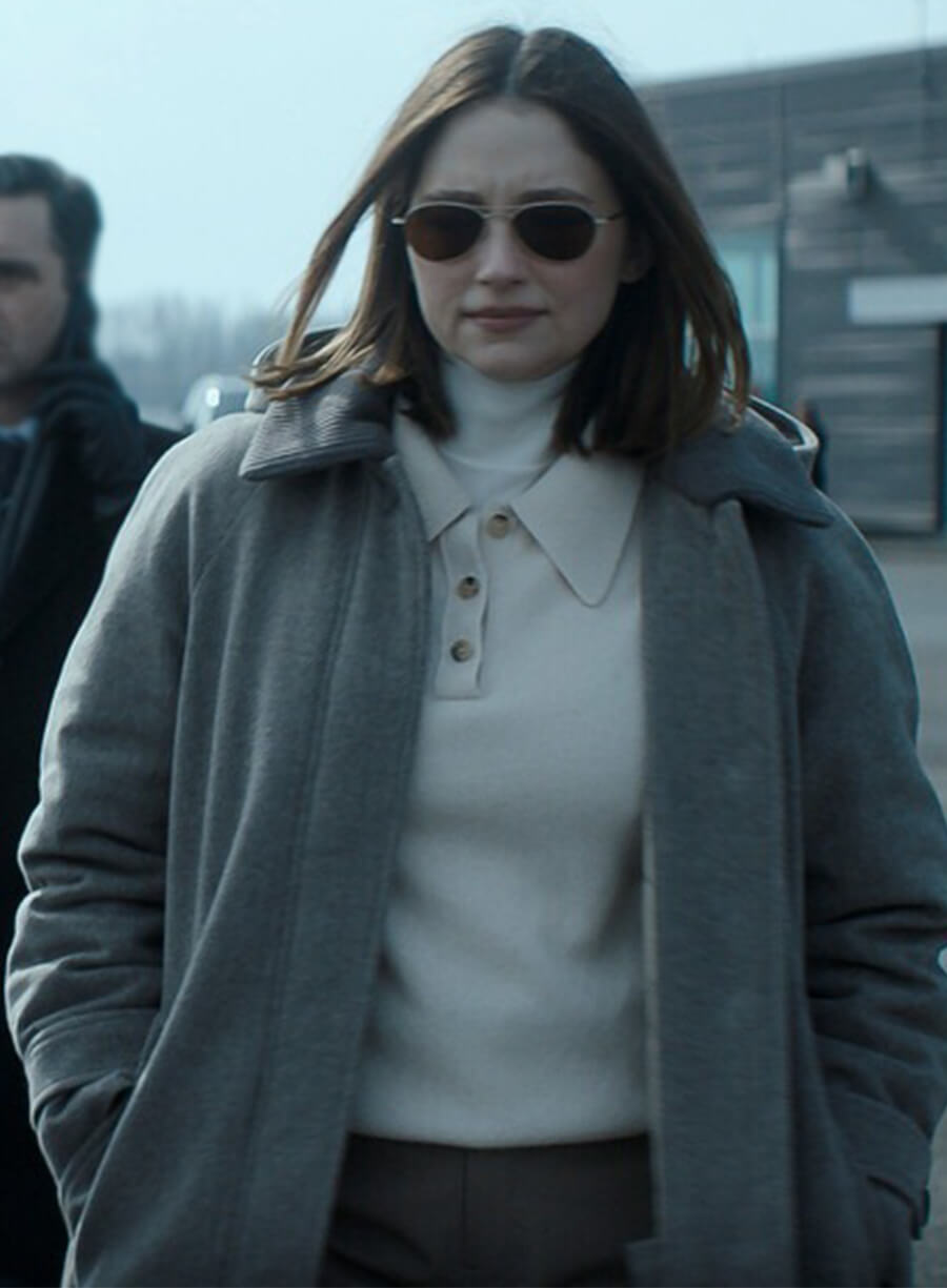 The Last Frontier Sidney Scofield Grey Wool Hooded Coat