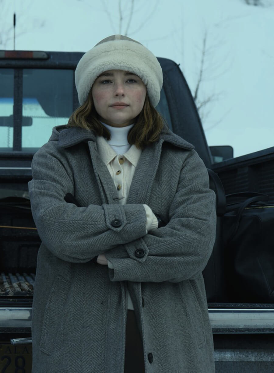 The Last Frontier Sidney Scofield Grey Wool Hooded Coat