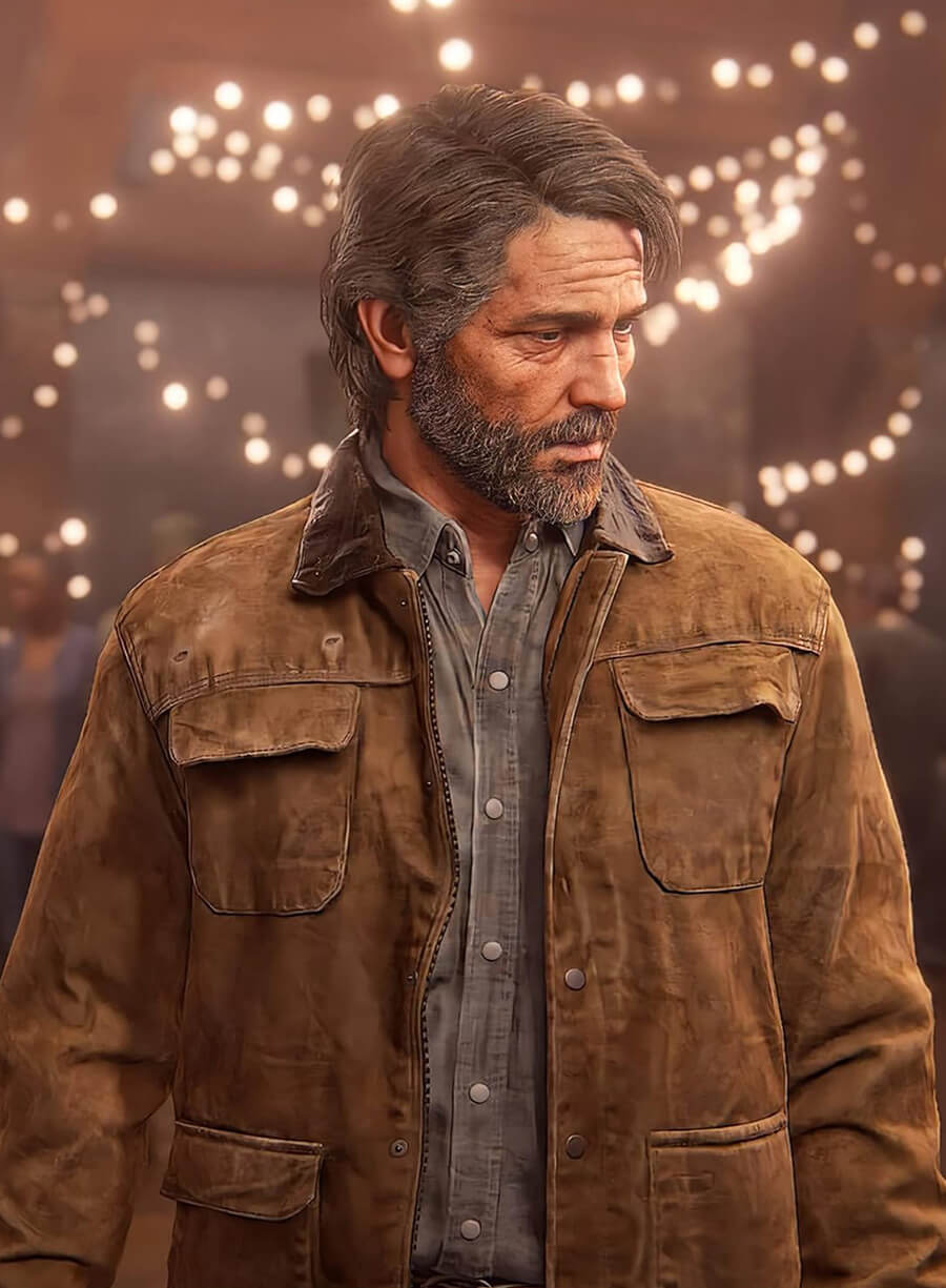 The Last of Us Pedro Pascal Joel Miller Brown Suede Jacket