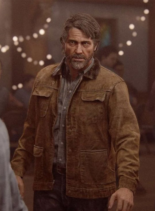 The Last of Us Pedro Pascal Joel Miller Brown Suede Jacket