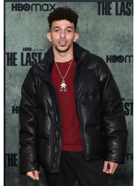 The Last of Us Premiere Khleo Thomas Black Puffer Leather Jacket