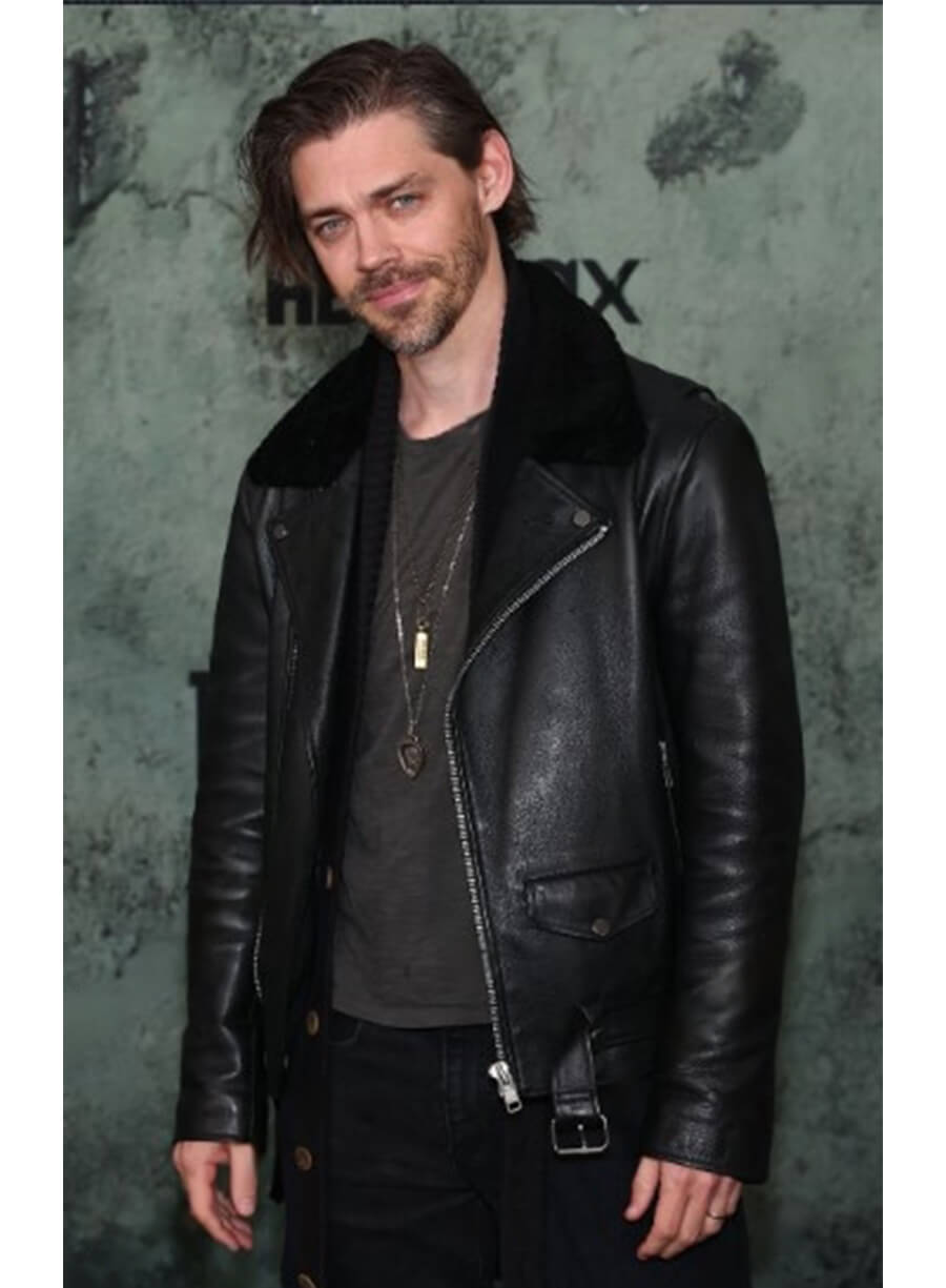 The Last of Us Premiere Tom Payne Black Leather Jacket