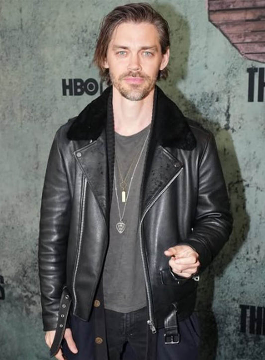 The Last of Us Premiere Tom Payne Black Leather Jacket