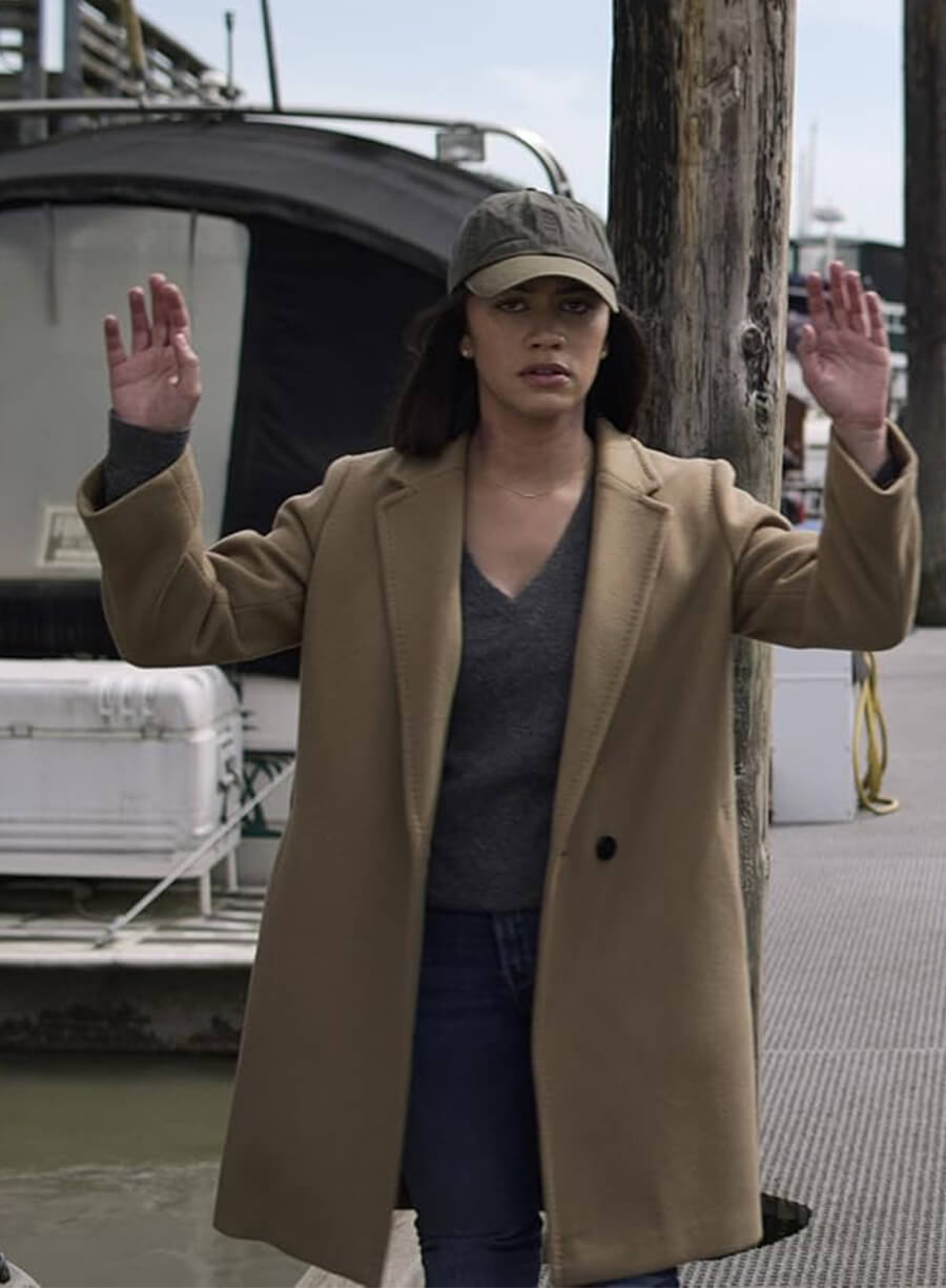 The Night Agent Rose Larkin Brown Wool Coat