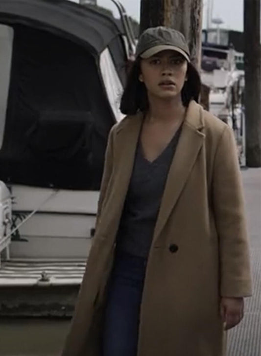 The Night Agent Rose Larkin Brown Wool Coat