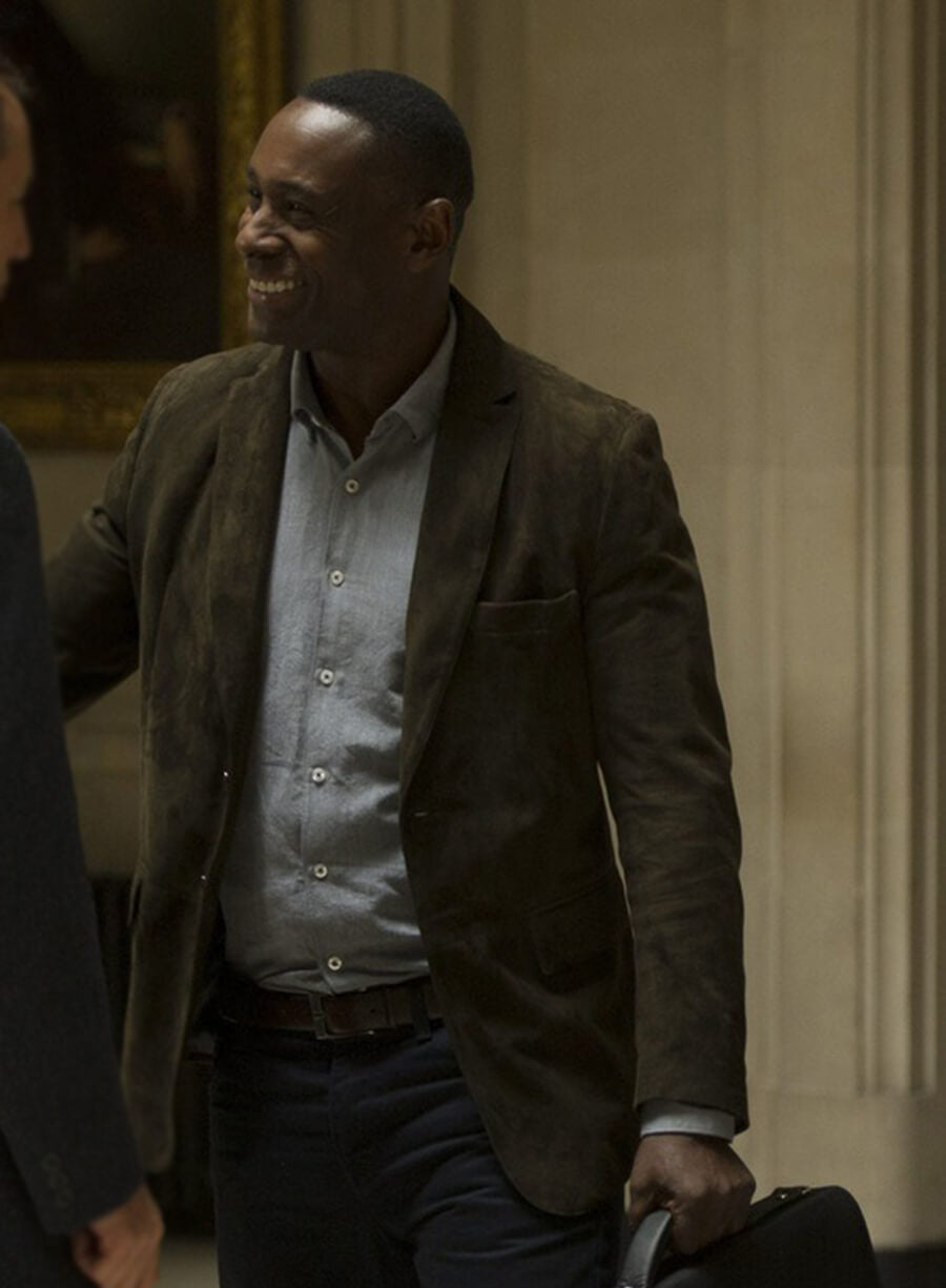 The Night Manager Joel Steadman Brown Suede Blazer 