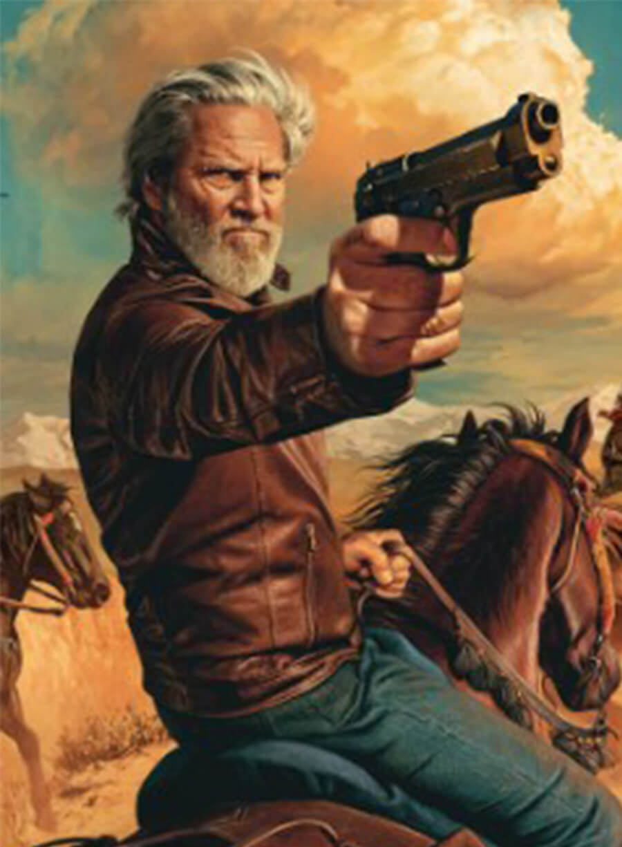 The Old Man Jeff Bridges Dan Chase Brown Leather Jacket