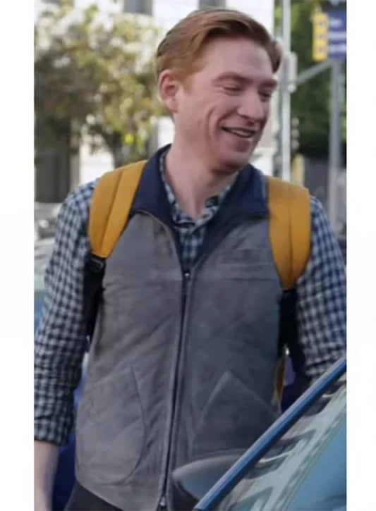 The Paper Domhnall Gleeson Ned Sampson Grey Vest 