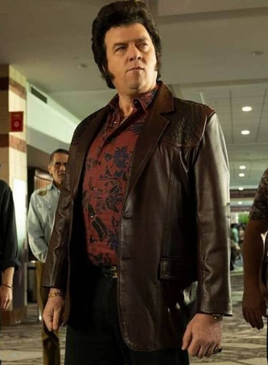 The Righteous Gemstones S03 Jesse Gemstone Brown Leather Blazer