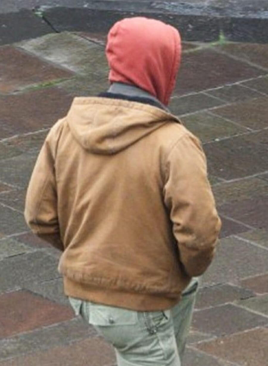 The Running Man Glen Powell Ben Richards Brown Hooded Jacket