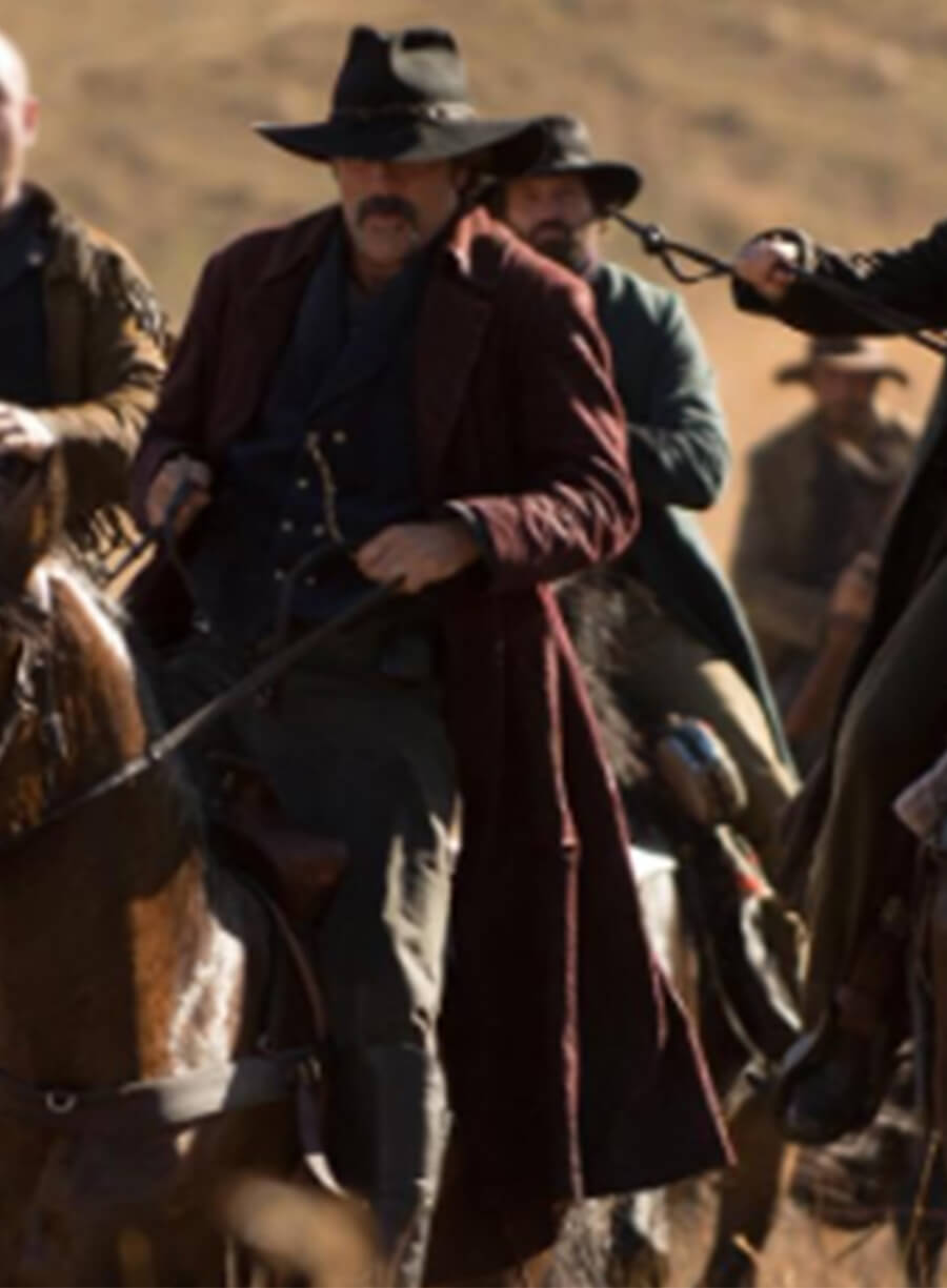 The Salvation Jeffrey Dean Morgan Maroon Coat