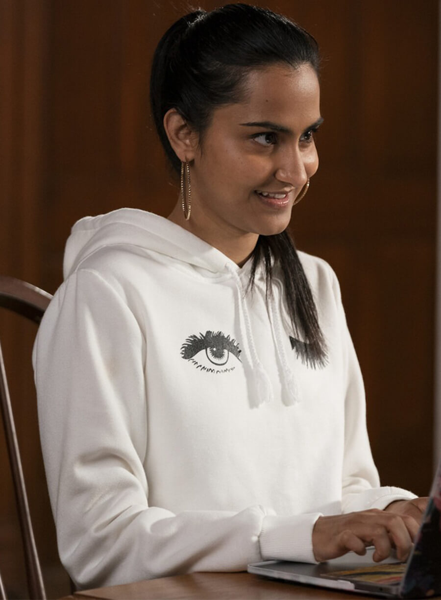 Amrit Kaur The Sex Lives of College Girls White Hoodie