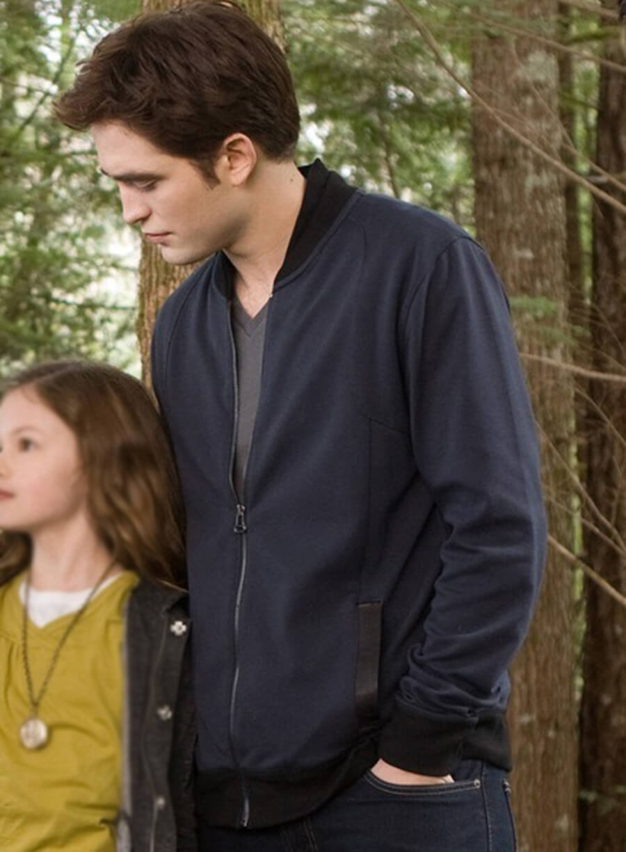 The Twilight Saga: Breaking Dawn 2 Edward Cullen Blue Bomber Jacket