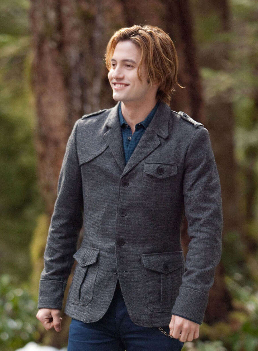The Twilight Saga: Breaking Dawn 2 Jasper Hale Grey Wool Jacket
