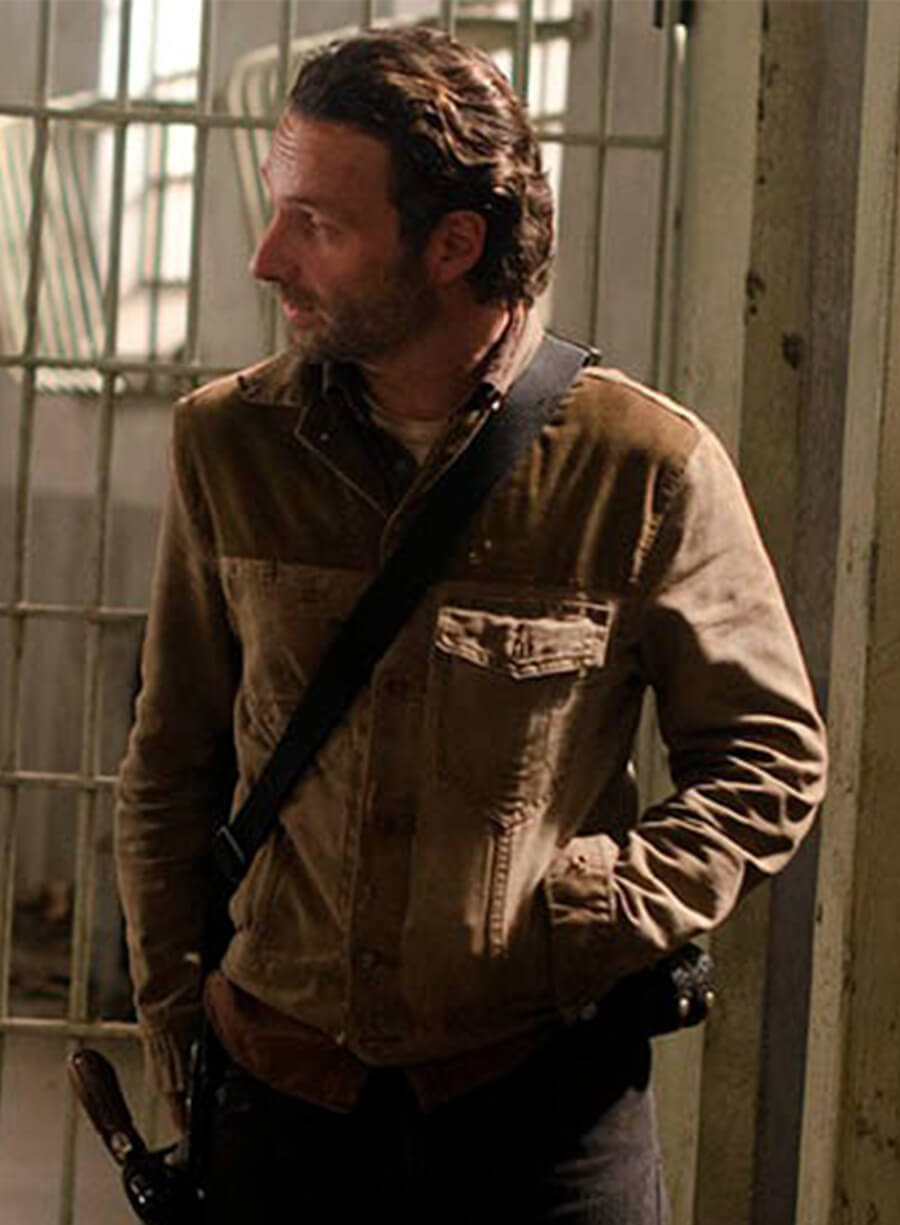 The Walking Dead Rick Grimes Beige and Brown Jacket