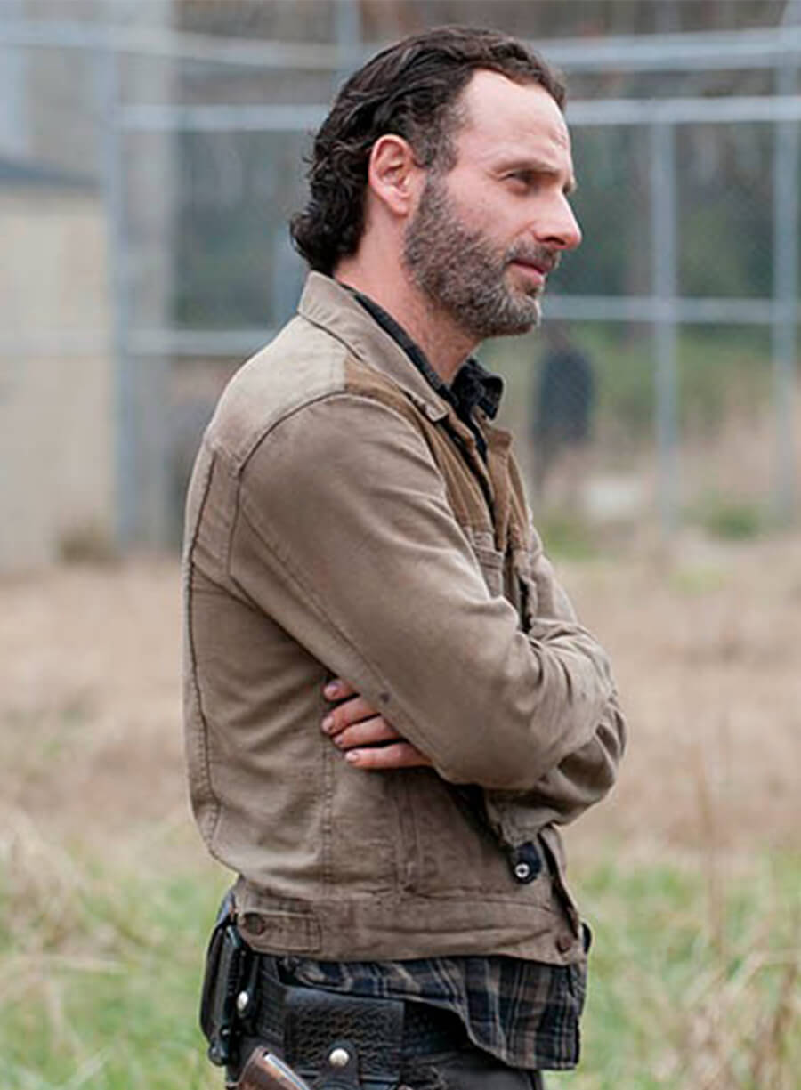 The Walking Dead Rick Grimes Beige and Brown Jacket