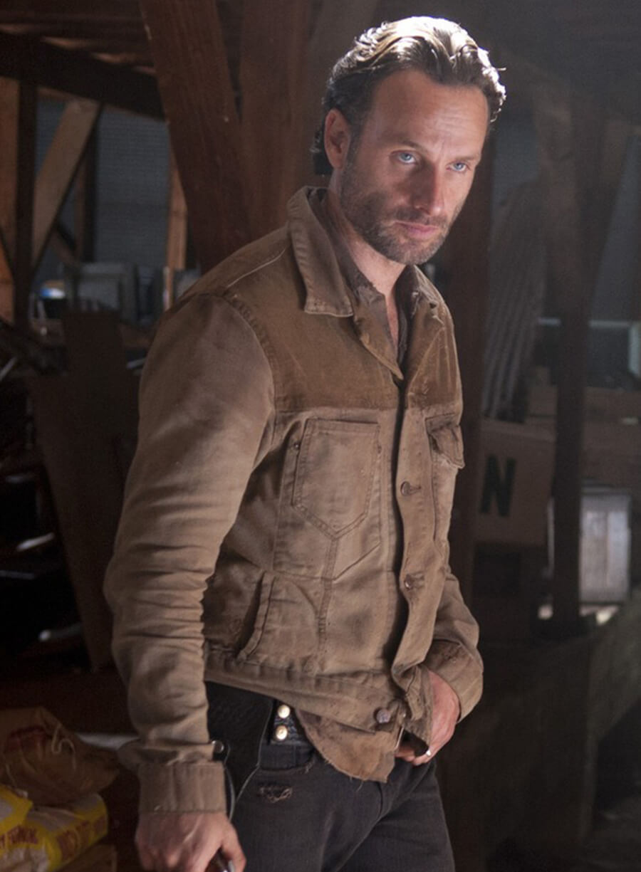The Walking Dead Rick Grimes Beige and Brown Jacket