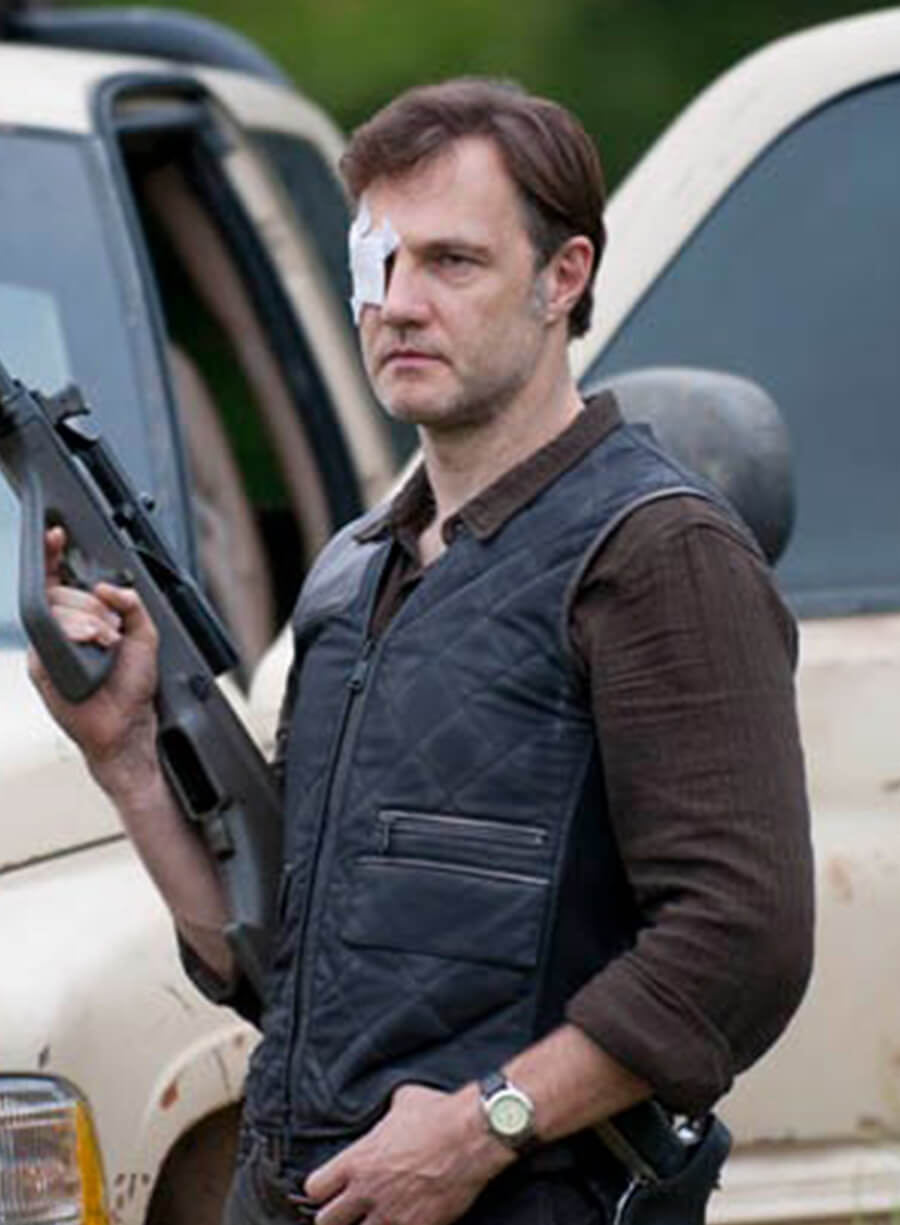 The Walking Dead S03 Governor Black Quilted Vest