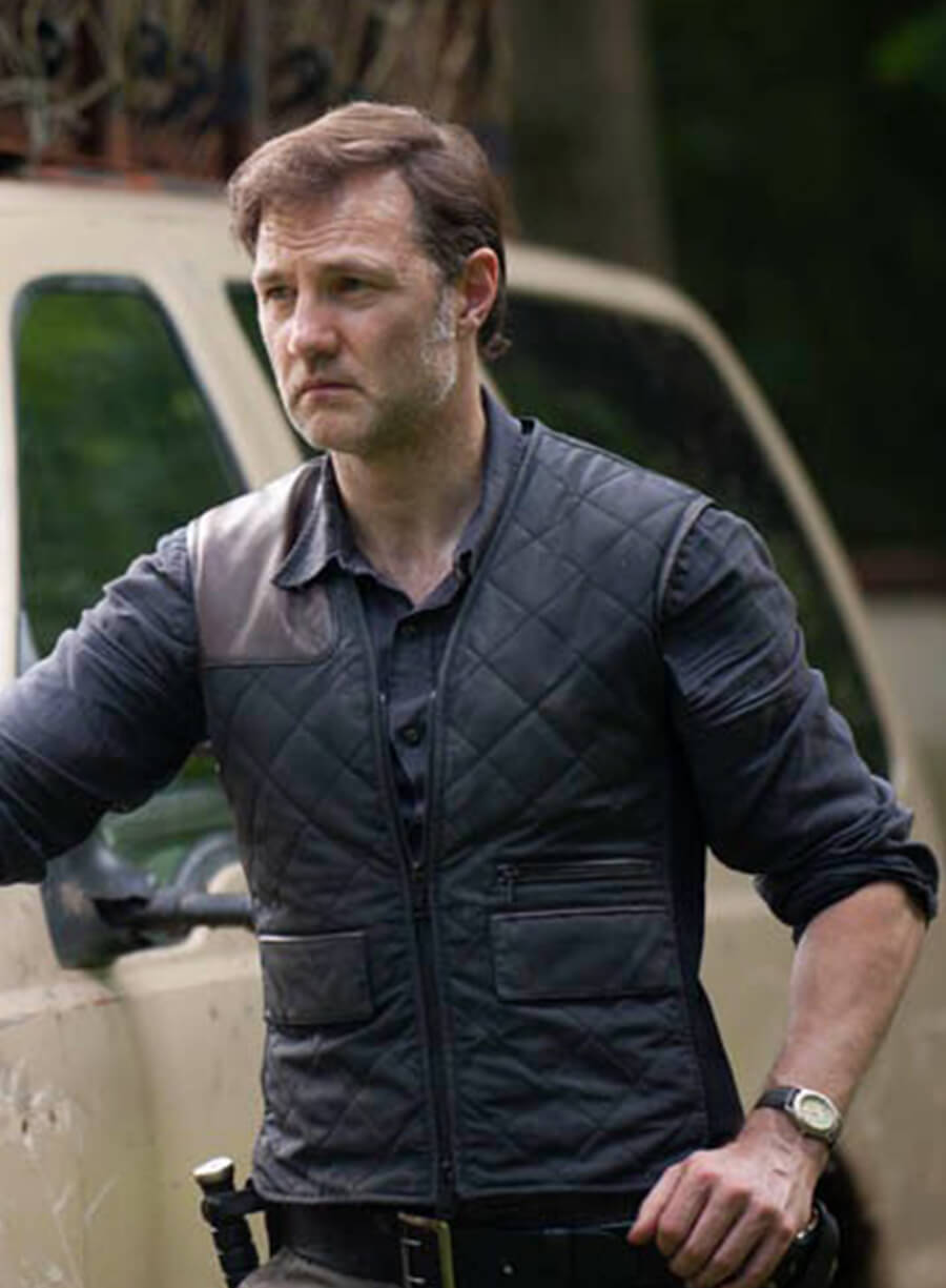 The Walking Dead S03 Governor Black Quilted Vest