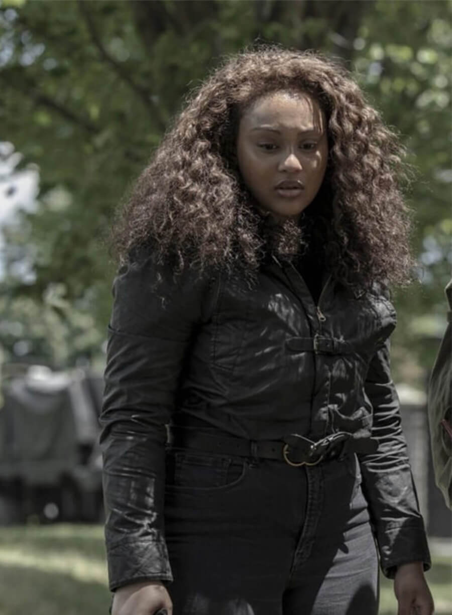 The Walking Dead World Beyond Aliyah Royale Iris Bennett Black Cropped Jacket