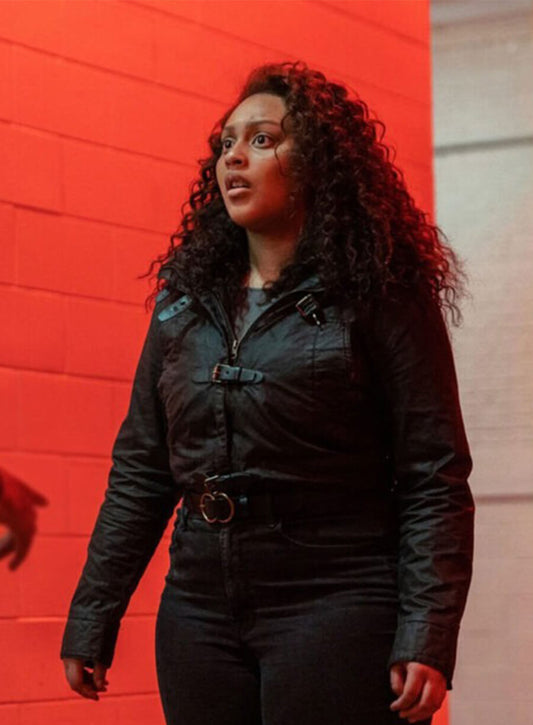 The Walking Dead World Beyond Aliyah Royale Iris Bennett Black Cropped Jacket