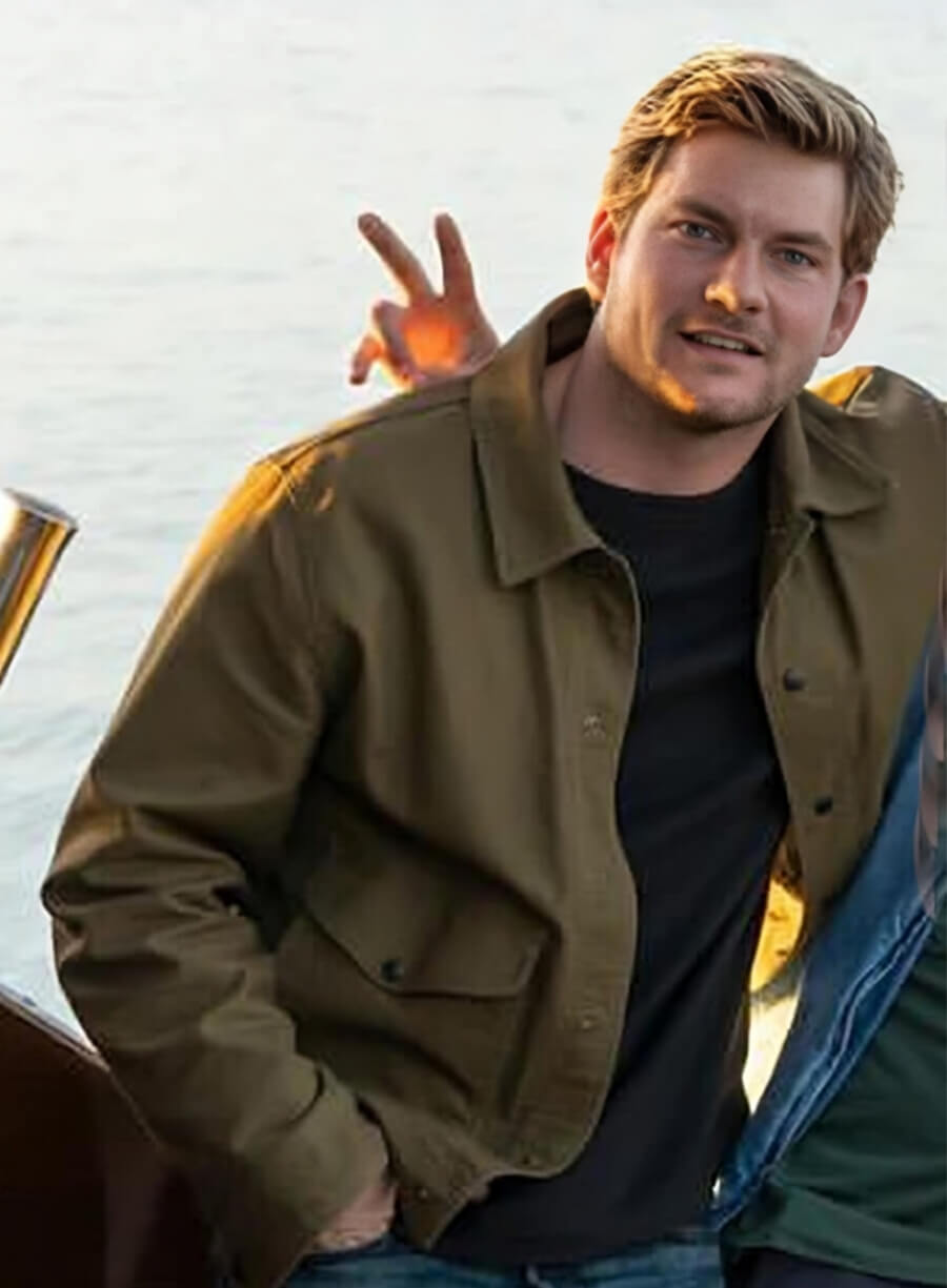 The Waterfront 2025 Jake Weary Cane Buckley Brown Jacket