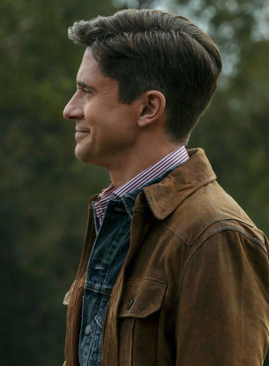 The Waterfront Topher Grace Grady Brown Suede Jacket