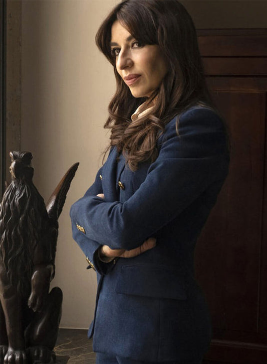 The White Lotus Valentina Blue Wool Blazer