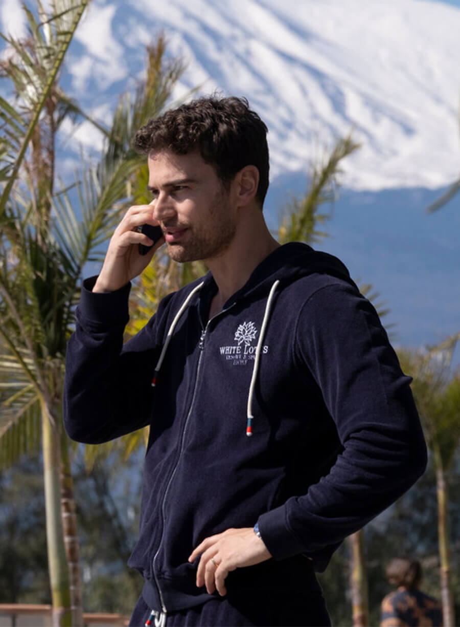 Theo James The White Lotus Cameron Sullivan Zip-up Hoodie