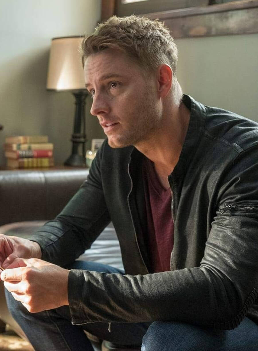 This Is Us Season 3 Justin Hartley Kevin Black Leather Jacket 
