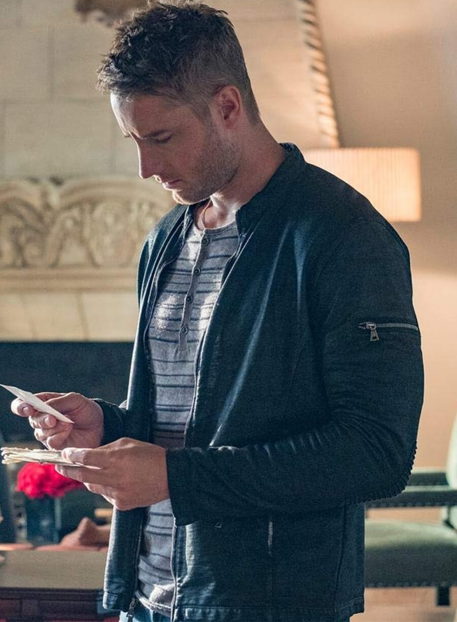 This Is Us Season 3 Justin Hartley Kevin Black Leather Jacket 