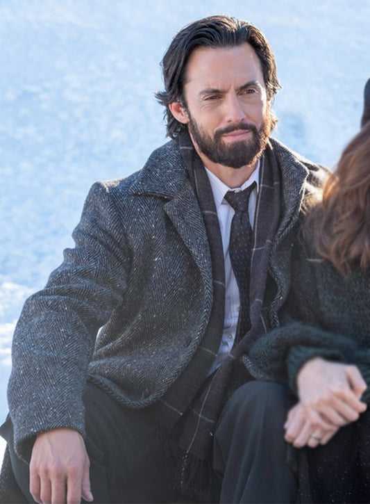 This Is Us Milo Ventimiglia Jack Pearson Black Wool Coat