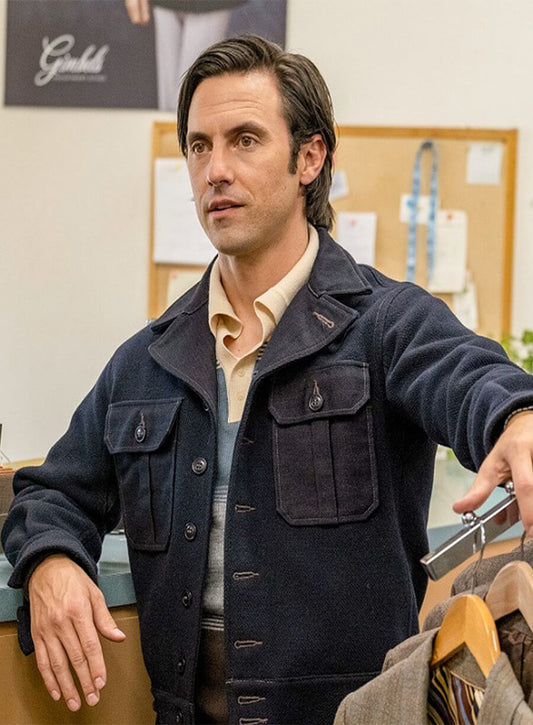 This Is Us Milo Ventimiglia Jack Pearson Black Wool Jacket