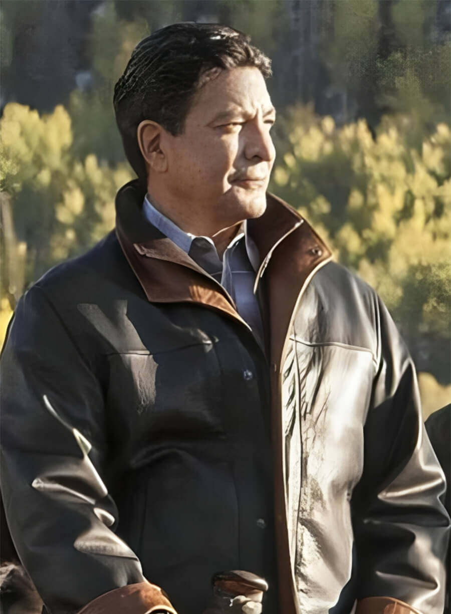 Thomas Rainwater Yellowstone Season 4 Black Leather Jacket