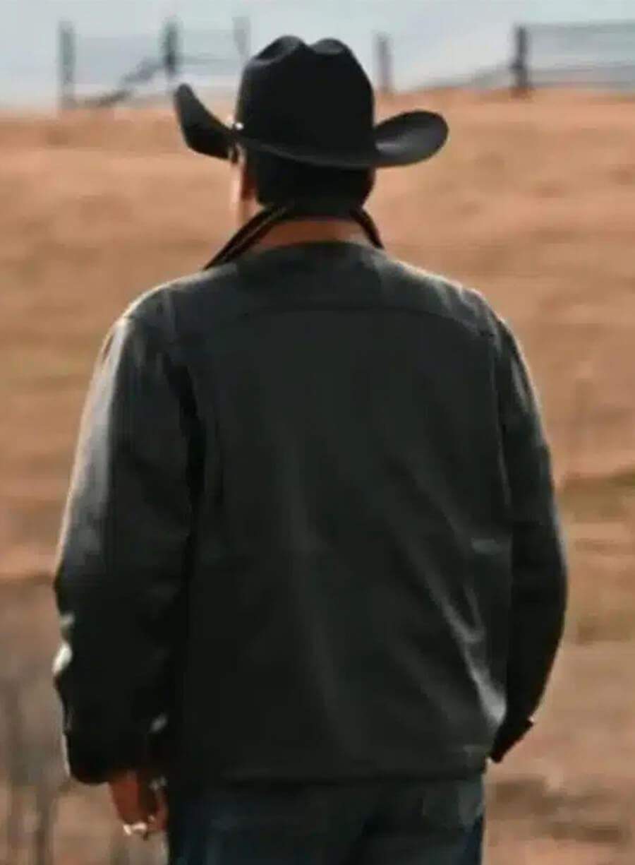 Thomas Rainwater Yellowstone Season 4 Black Leather Jacket
