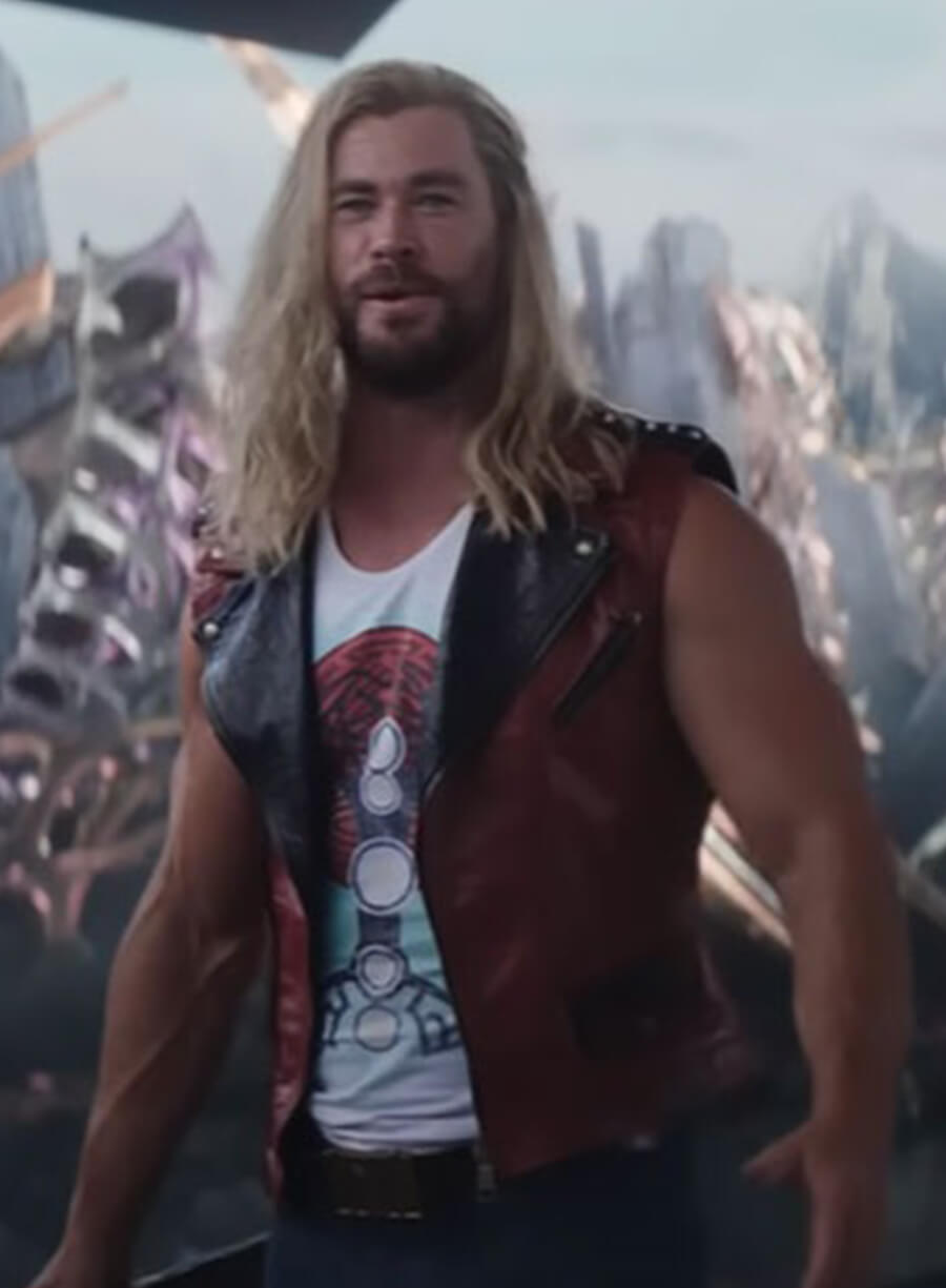 Thor Love and Thunder Chris Hemsworth Thor Red Leather Vest 