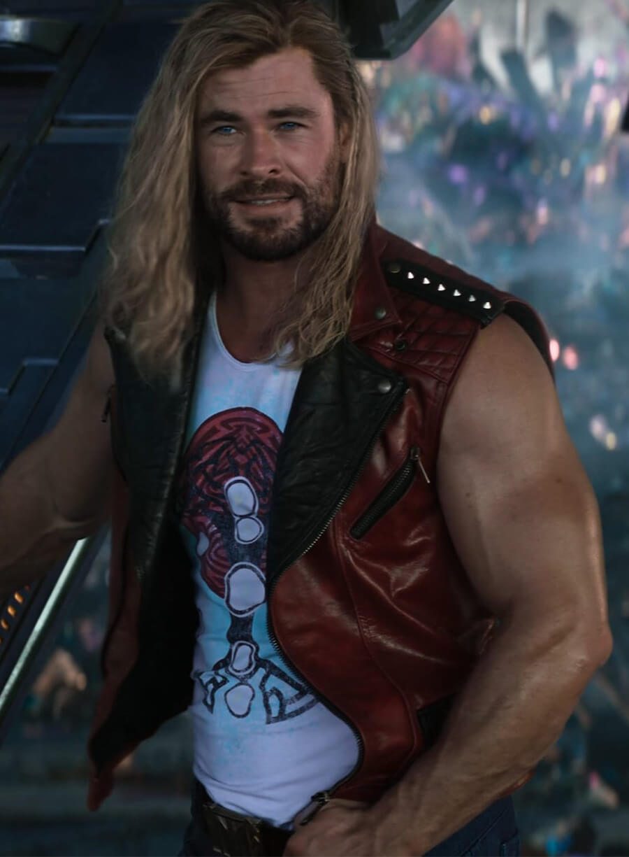 Thor Love and Thunder Chris Hemsworth Thor Red Leather Vest 