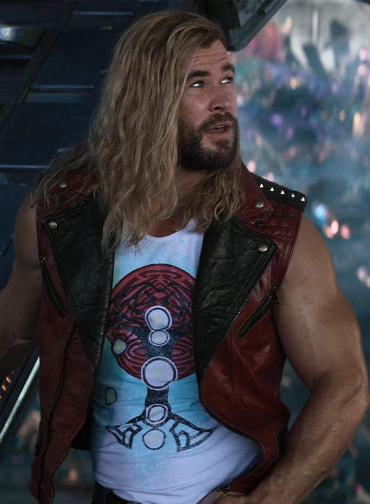 Thor Love and Thunder Chris Hemsworth Thor Red Leather Vest 