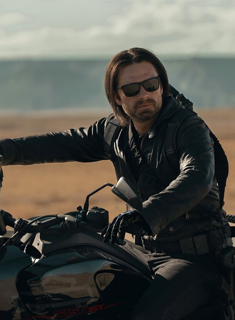 Thunderbolts 2025 Sebastian Stan Bucky Biker Leather Jacket