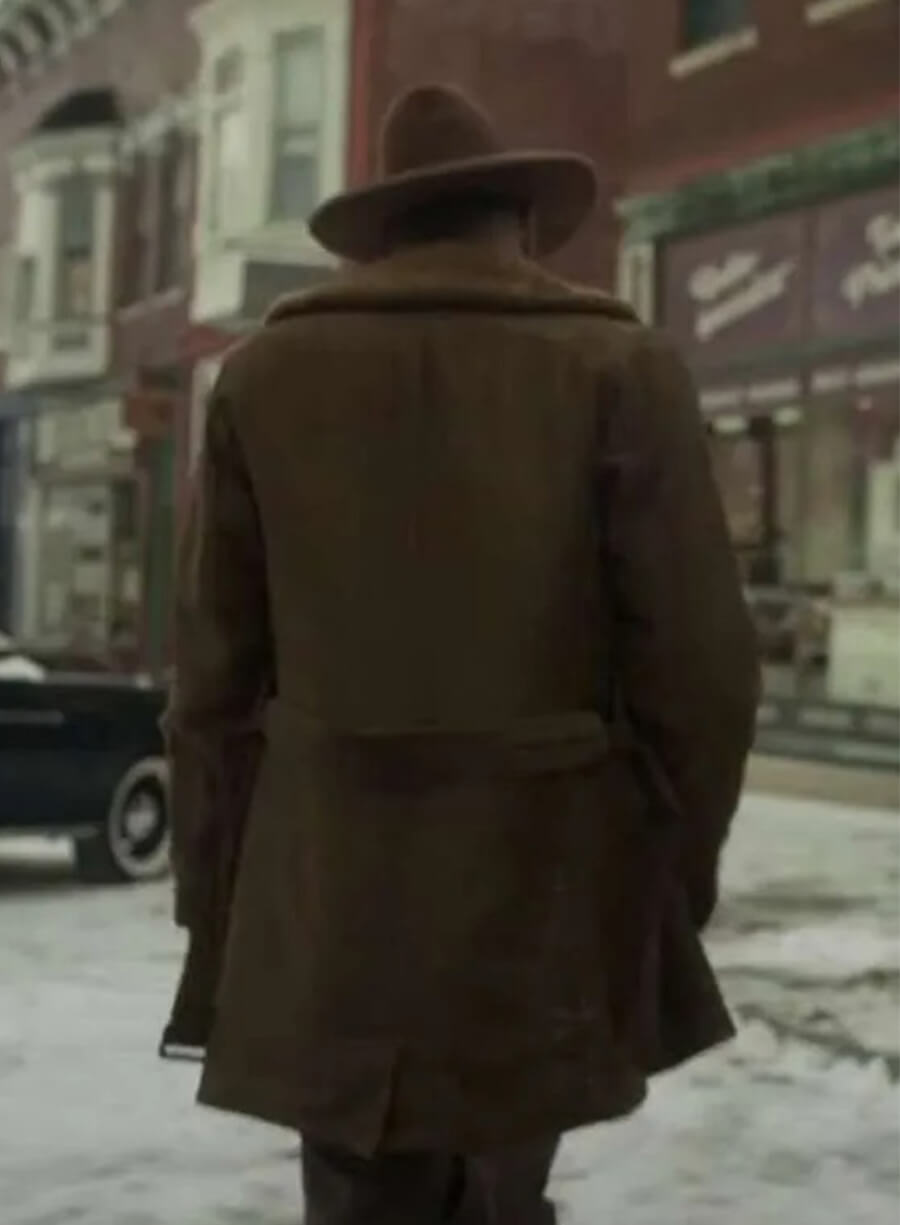 Timothy Olyphant Fargo 2014 Dick Wickware Brown Shearling Coat
