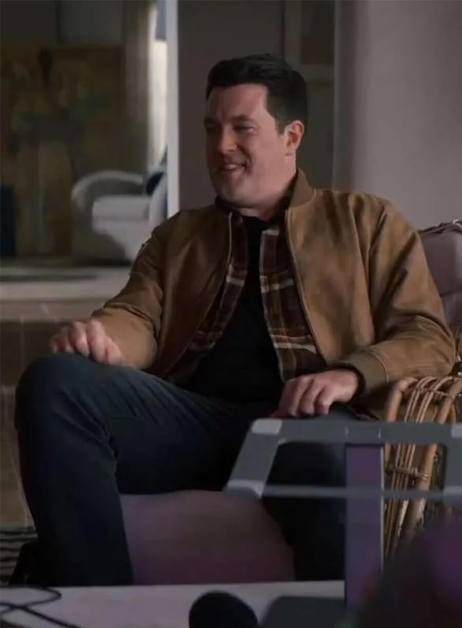 Timothy Simons Nobody Wants This Sasha Roklov Brown Suede Jacket
