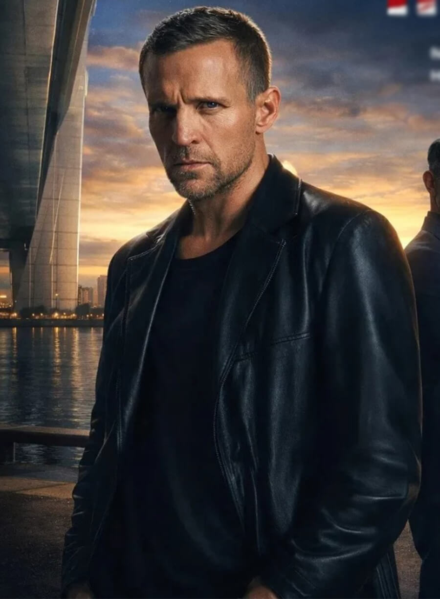 Tobias Santelmann Detective Hole 2026 Harry Hole Leather Blazer