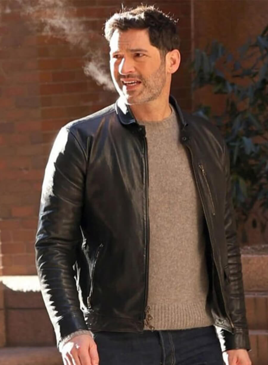 Tom Ellis CIA 2026 Colin Glass Black Leather Jacket