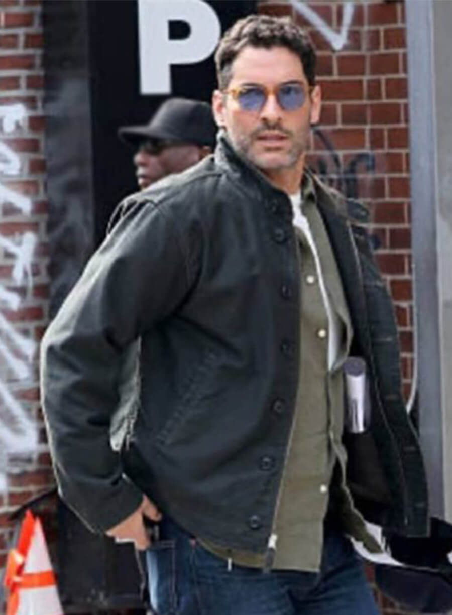 Tom Ellis CIA 2026 Colin Glass Grey Cotton Jacket