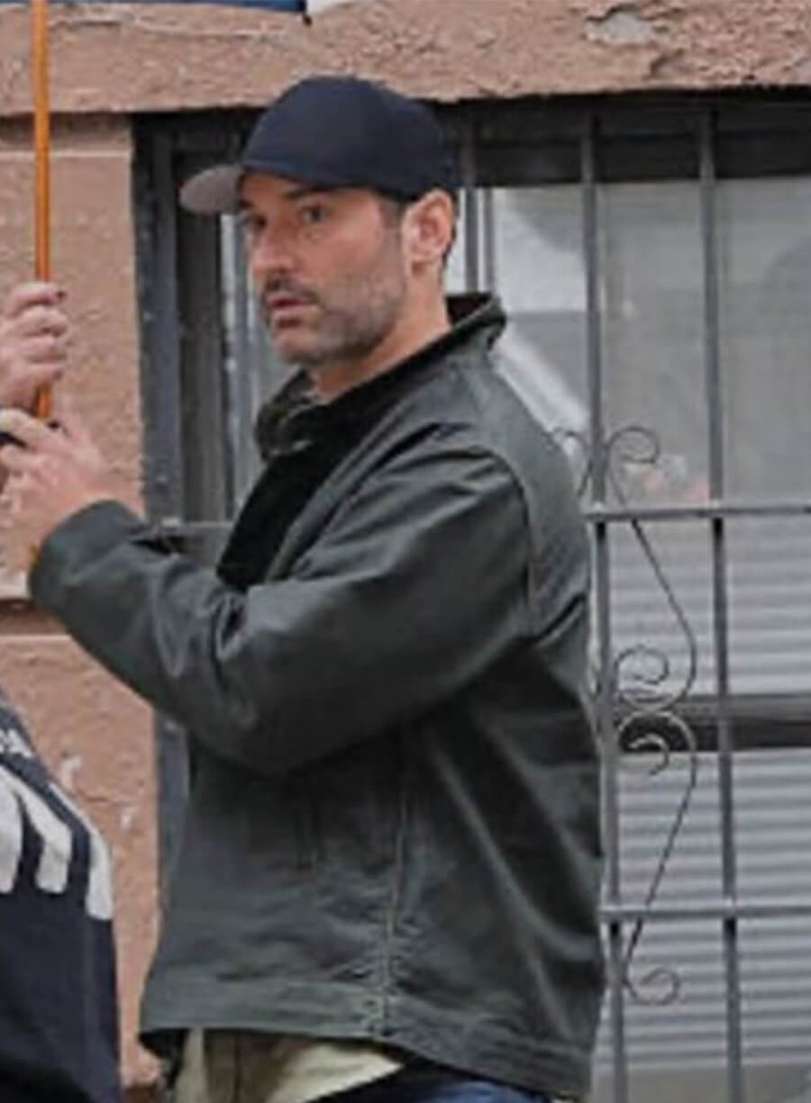 Tom Ellis CIA 2026 Colin Glass Grey Cotton Jacket