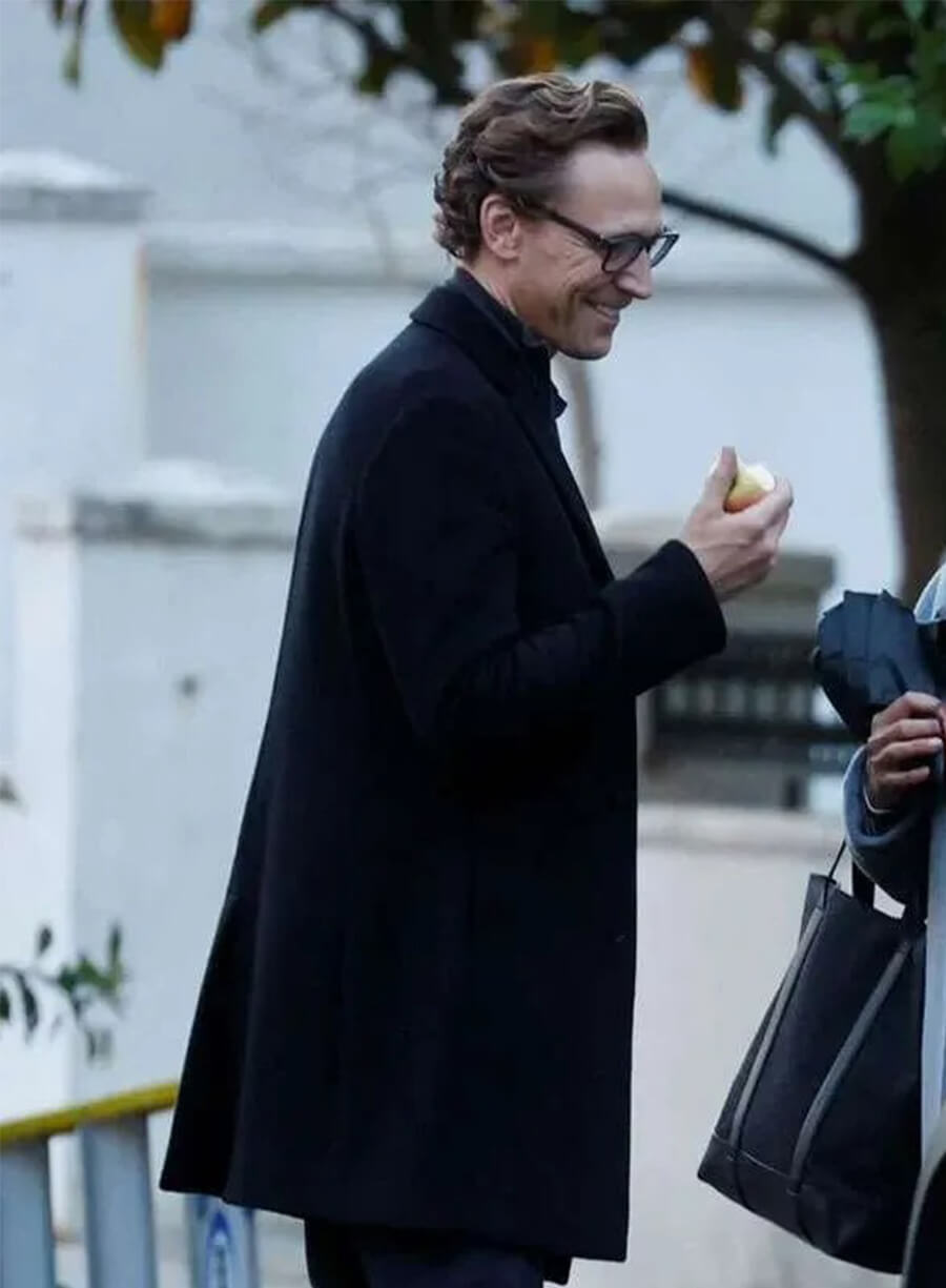 Tom Hiddleston The Night Manager Jonathan Pine Black Coat