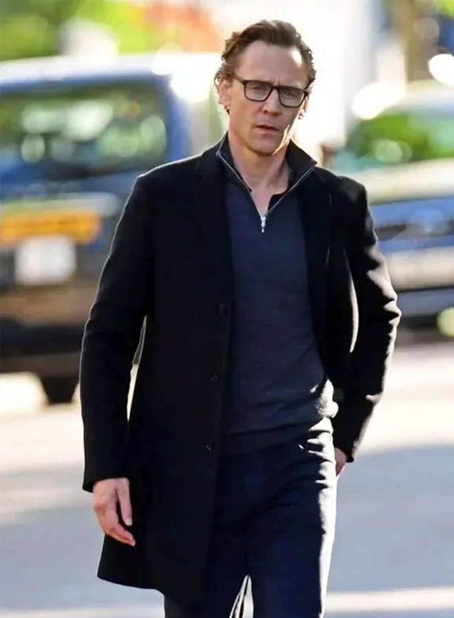 Tom Hiddleston The Night Manager Jonathan Pine Black Coat